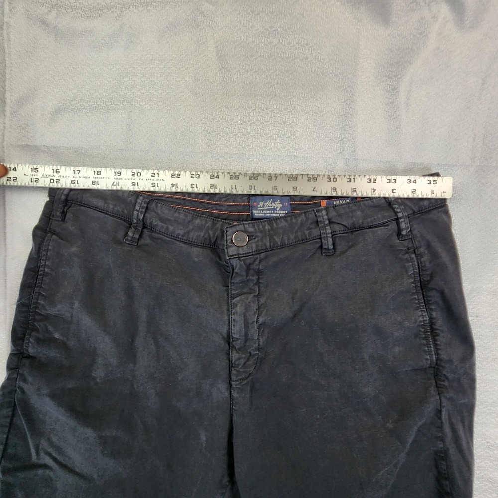 34 Heritage Black Nevada Chino Shorts Mens 40 Luxury Tencel Blend Casual Summer - Picture 11 of 11